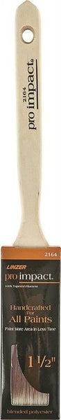 Linzer WC 2164-1.5 Paint Brush, 1-1/2 in W, 2-1/4 in L Bristle, Polyester Bristle, Sash Handle