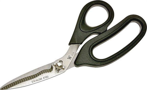 Crescent Wiss W8TA Utility Scissor, 8 in OAL, 4 in L Cut, Stainless Steel Blade, Straight Handle, Black Handle