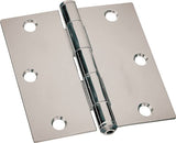 ProSource LR-039-PS Utility Hinge, Steel, Zinc, Removable Pin, 180 deg Range of Motion, Full Mortise Mounting