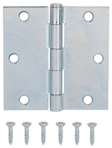 ProSource LR-041-PS Utility Hinge, Steel, Zinc, Removable Pin, 180 deg Range of Motion, Full Mortise Mounting