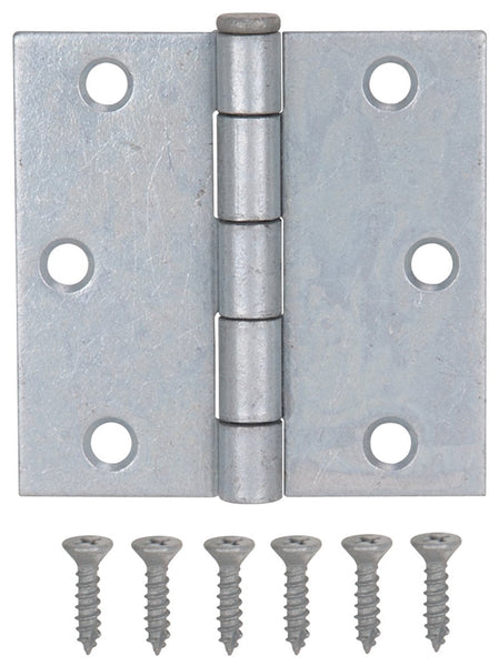 ProSource LR-044-PS Utility Hinge, Steel, Galvanized, Removable Pin, 180 deg Range of Motion, Full Mortise Mounting