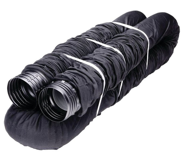 Amerimax 51510 Drain Pipe with Socket, 4 in, PVC, Black, 25 ft L