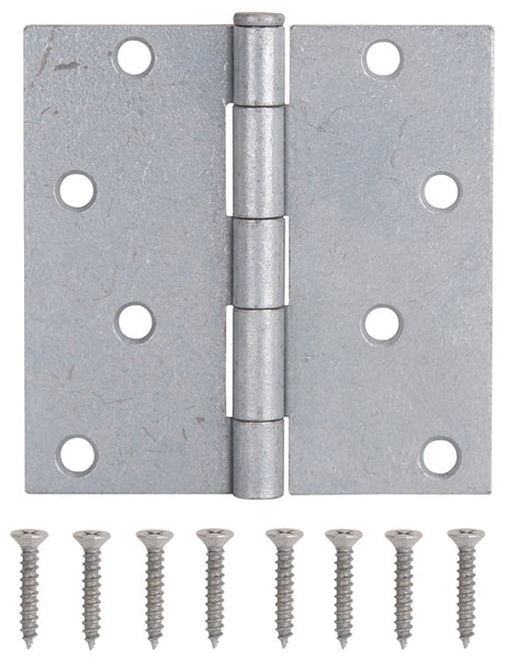 ProSource LR-046-PS Utility Hinge, Steel, Galvanized, Removable Pin, Full Mortise Mounting, 70 (Pair) lb