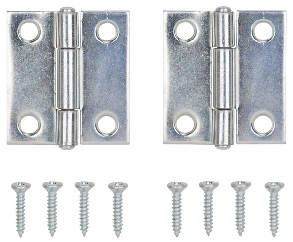 ProSource LR-048-PS Cabinet Hinge, Steel, Zinc, Fixed Pin, 180 deg Range of Motion, Full Mortise Mounting, 7 (Pair) lb