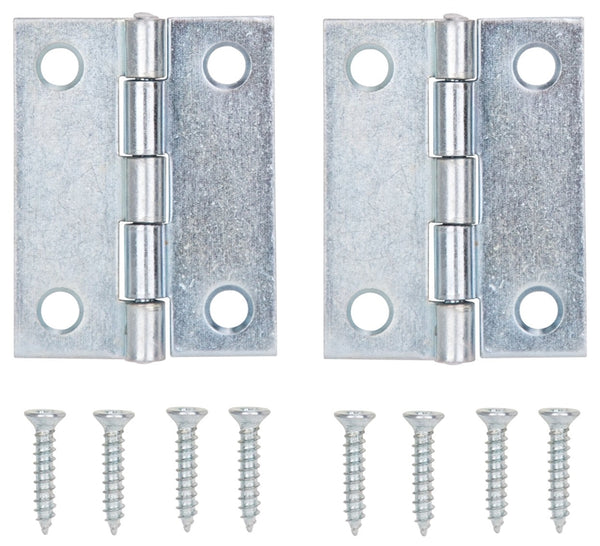 ProSource LR-049-PS Cabinet Hinge, Steel, Zinc, Fixed Pin, 180 deg Range of Motion, Full Mortise Mounting, 10 (Pair) lb