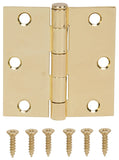 ProSource LR-705-PS Square Corner Door Hinge, Steel, Polished Brass, Loose Pin, 180 deg Range of Motion