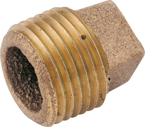 Anderson Metals 738109-24 Pipe Plug, 1-1/2 in, IPT, Cored Square Head, Brass