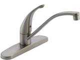 DELTA Peerless Tunbridge Series P188200LF Kitchen Faucet, 1.8 gpm, Chrome Plated, Deck Mounting, Lever Handle