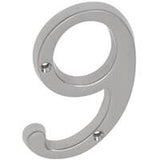 Schlage SC2-3096-619 House Number, Character: 9, 4 in H Character, Nickel Character, Solid Brass