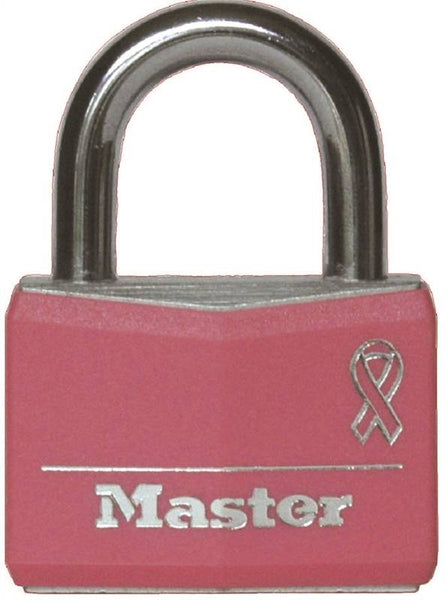 Master Lock 146D Padlock, Keyed Different Key, 1/4 in Dia Shackle, 7/8 in H Shackle, Steel Shackle, Aluminum Body