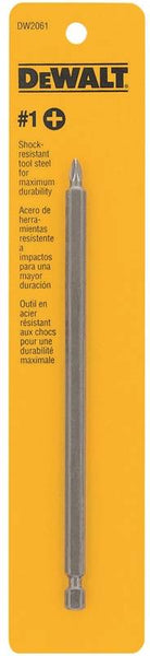 DeWALT DW2061 Power Bit, #1 Drive, Phillips Drive, 1/4 in Shank, Hex Shank, 6 in L, Tool Steel