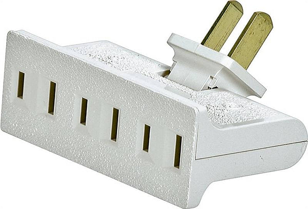 Eaton Wiring Devices BP1792W-SP Outlet Adapter, 2 -Pole, 15 A, 125 V, 3 -Outlet, NEMA: NEMA 1-15R, White