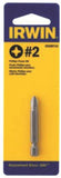 IRWIN 3520671C Power Bit, #2 Drive, Phillips Drive, 1/4 in Shank, Hex Shank, 6 in L, S2 Steel