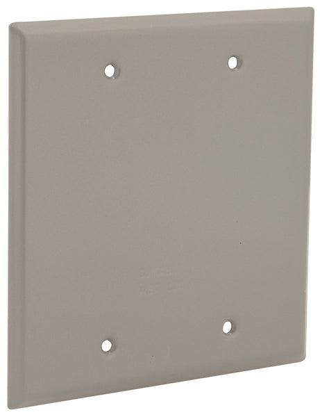 HUBBELL 5175-0 Cover, 4-1/2 in L, 4-1/2 in W, Aluminum, Gray, Powder-Coated