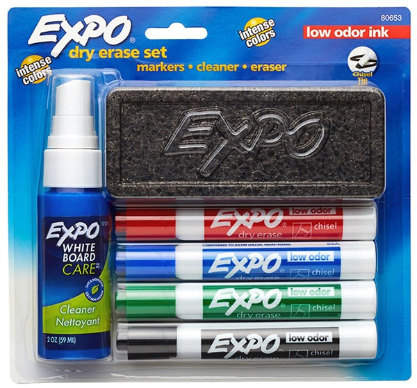 EXPO 80653 Dry Erase Marker Starter Set, Chisel Lead/Tip