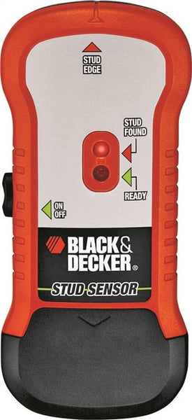 Black+Decker SF100 Stud Sensor, 3/4 in Detection, Orange, Detectable Material: Metal/Wood