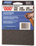 NORTON 01727 Steel Wool, 4-3/8 in L, 5-1/2 in W, #000 Grit, Extra Fine, Gray