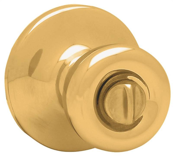 Kwikset 300T3RCLRCSBX Privacy Door Knob, Polished Brass