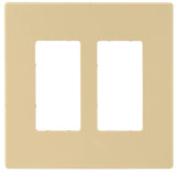 Eaton Cooper Wiring PJ PJS262V Wallplate, 4.87 in L, 4.94 in W, 2 -Gang, Polycarbonate, Ivory, High-Gloss