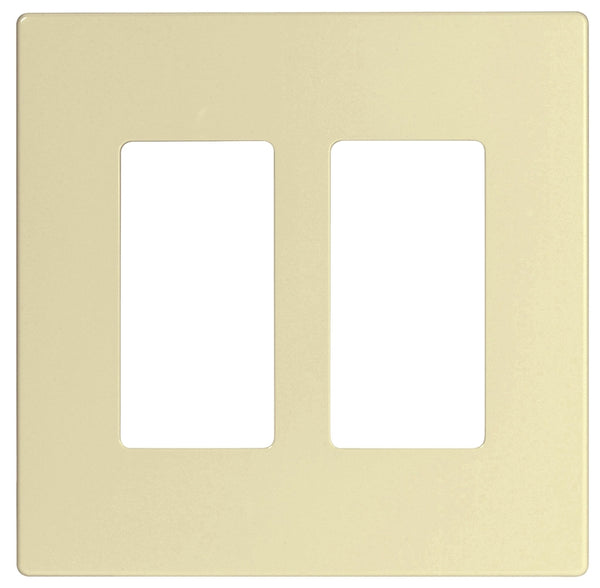 Eaton Cooper Wiring PJ PJS262LA Wallplate, 4.87 in L, 4.94 in W, 2 -Gang, Polycarbonate, Light Almond, High-Gloss