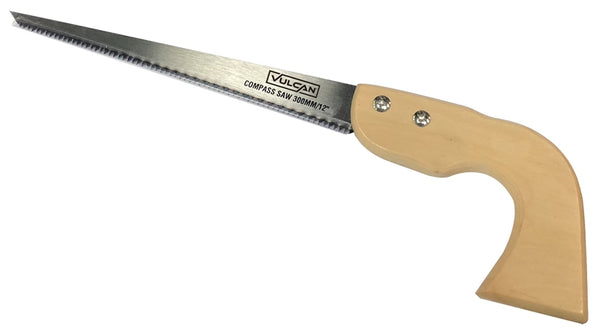 Vulcan Plastic Compass Saw, 12 in L Blade, 1-3/8 in W Blade, 7 TPI, Steel Blade, Plastic Handle