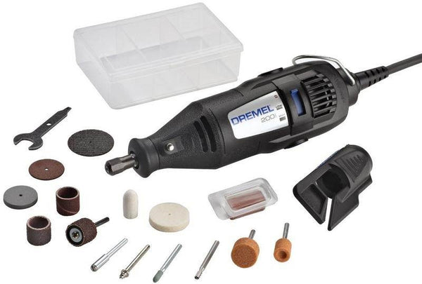 DREMEL 200-1/15 Rotary Tool Kit, 0.9 A, 1/8 in Chuck, Keyed Chuck, 2-Speed, 15,000 to 35,000 rpm Speed