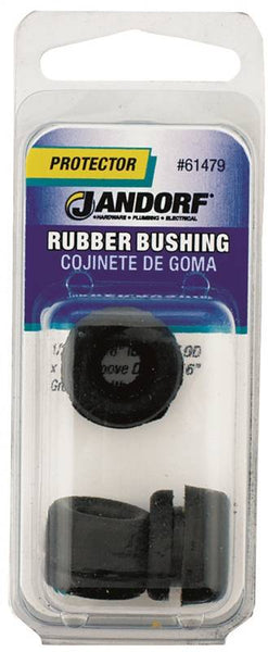 Jandorf 61479 Conduit Bushing, 3/8 in Dia Cable, Rubber, Black