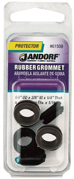 Jandorf 61509 Grommet, Rubber, Black, 1/4 in Thick Panel