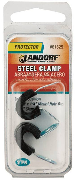 Jandorf 61525 Cushion Clamp, Rubber/Steel, Black