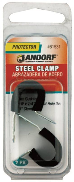 Jandorf 61531 Cushion Clamp, Rubber/Steel, Black
