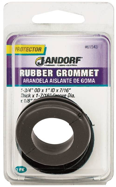 Jandorf 61543 Grommet, Rubber, Black, 7/16 in Thick Panel