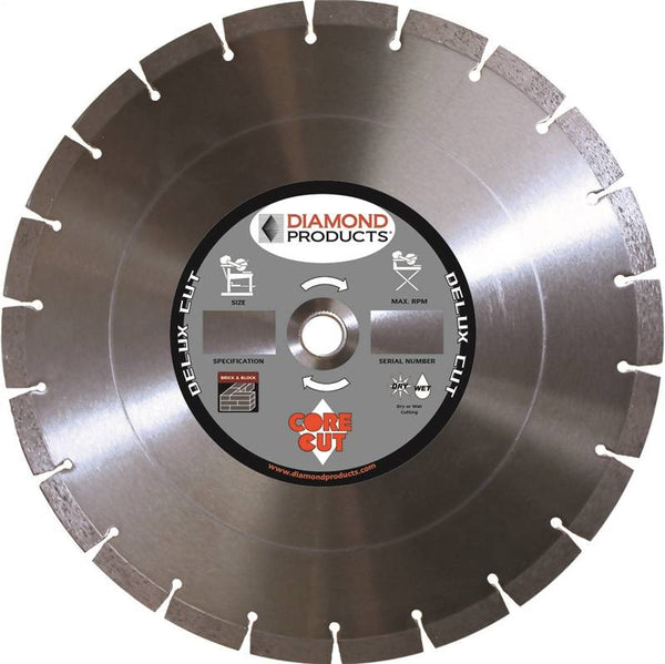 DIAMOND PRODUCTS 22856 Circular Saw Blade, 10 in Dia, 1 in Arbor, Diamond Cutting Edge