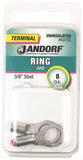 Jandorf 60793 Ring Terminal, 8 AWG Wire, 3/8 in Stud