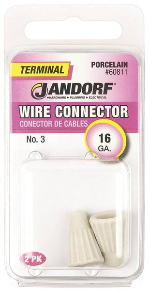 Jandorf 60811 Wire Connector, 16 ga Wire, White