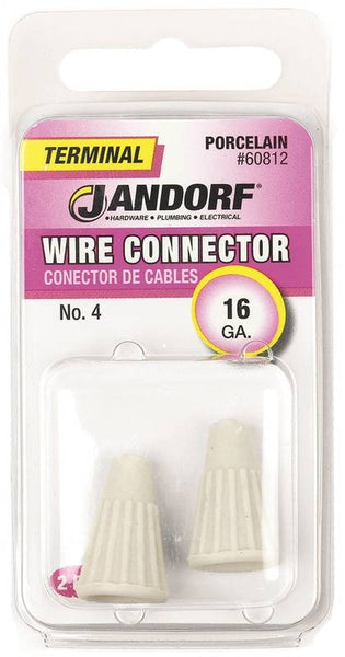 Jandorf 60812 Wire Connector, 16 ga Wire, White