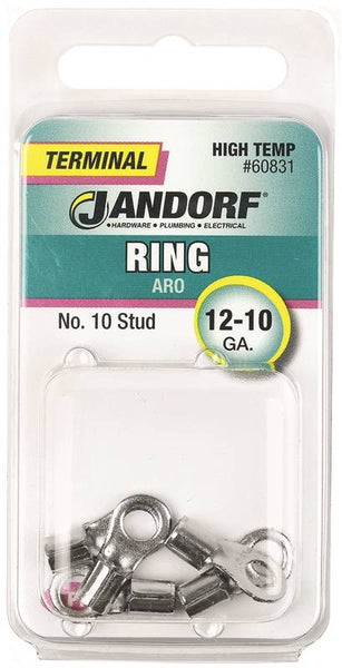 Jandorf 60831 Ring Terminal, 12 to 10 AWG Wire, #10 Stud