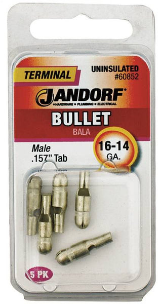 Jandorf 60852 Bullet Terminal, 600 V, 16 to 14 AWG Wire, Copper Contact
