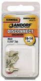 Jandorf 60874 Disconnect Terminal, 16 to 14 AWG Wire, Copper Contact