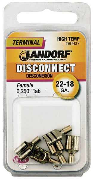 Jandorf 60937 Disconnect Terminal, 22 to 18 AWG Wire