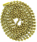 Jandorf 94993 Beaded Chain with Connector, 3 ft L, Solid Brass, Yellow