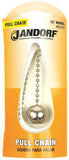 Jandorf 60323 Pull Chain, 12 in L Chain, Nickel