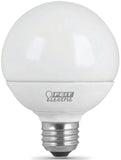 Feit Electric G2560/10KLED/3 LED Lamp, Globe, G25 Lamp, 60 W Equivalent, E26 Lamp Base, White, Warm White Light