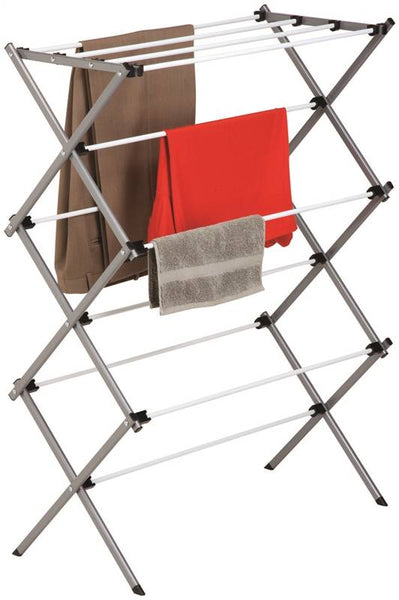 Honey-Can-Do DRY-01306 Collapsible Cloth Drying Rack, Steel, Silver, 15 in W, 42 in H, 30 in L