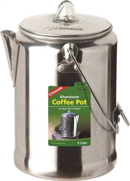 COGHLAN'S 1346 Coffee Pot, 9 Cups Capacity, Aluminum, Silver