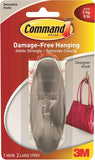 Command 17083-BN Designer Hook, 5 lb, 1-Hook, Metal, Brushed Nickel