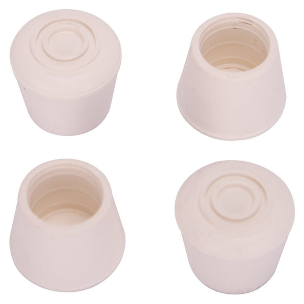 ProSource FE-50643-PS Furniture Leg Tip, Round, Rubber, White, 1-1/8 in H