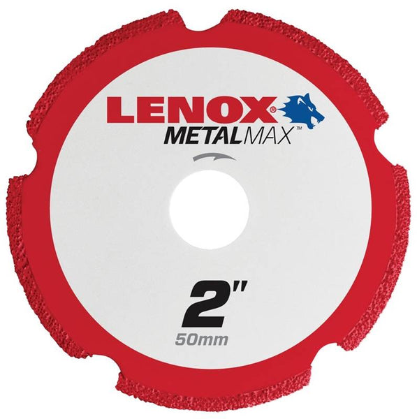 Lenox MetalMax 1972917 Cut-Off Wheel, 2 in Dia, 3/64 in Thick, 3/8 in Arbor, 40, 50 Grit, Diamond Abrasive