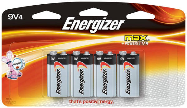 Energizer 522BP-4H Battery, 9 V Battery, 625 mAh, Alkaline, Manganese Dioxide, Zinc