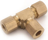 Anderson Metals 750064-08 Pipe Tee, 1/2 in, Compression, Brass, 200 psi Pressure