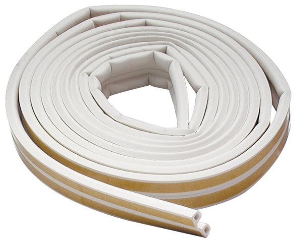 M-D 02576 Weatherstrip Tape, 3/8 in W, 17 ft L, EPDM Rubber, White